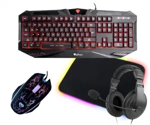 GENESIS RX39 klawiatura dla graczy z podświetleniem + słuchawki + mysz + podświetlana mata + pad