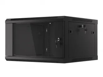 Szafa instalacyjna RACK V2 wisząca 19&#039;&#039; 6U 600x600 drzwi szklane Lanberg  - czarna