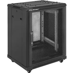 Szafa instalacyjna RACK Qoltec 19'' 15U 600 x 600 x 855 perforowane drzwi stojąca - czarna