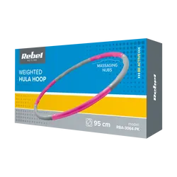 Hula Hop odchudzające koło z wypustkami 95cm REBEL ACTIVE - różowe