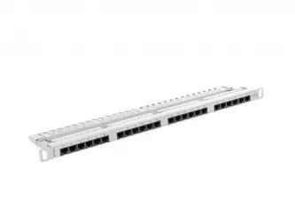 Patch panel 24x port 0.5U LANBERG do szafy RACK 19&quot; KAT.5E szary
