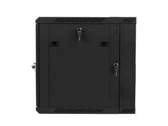Szafa instalacyjna dwusekcyjna RACK wisząca 19'' 12U 600x600 drzwi szklane Lanberg - czarna