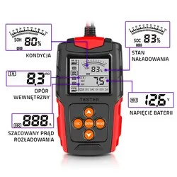 Cyfrowy tester akumulatora z wyświetlaczem LCD Qoltec 12V/24V 3Ah-200Ah