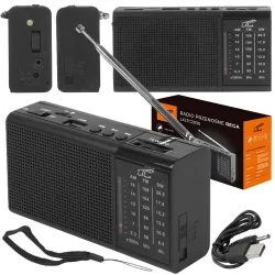 Przenośne radio LTC Rega USB TF AUX z mini latarką LED