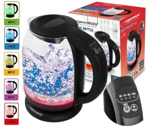 Elektryczny czajnik szklany LED z regulacją temperatury Esperanza LOIRE 1.7 L