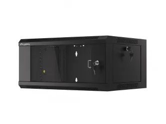 Szafa instalacyjna RACK wisząca 19&#039;&#039; 15U 570x450 drzwi szklane szybki montaż Lanberg (flat pack) - czarna