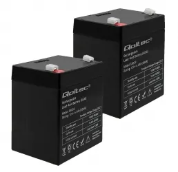 2x Akumulator AGM Qoltec 12V 4.5Ah HQ + ładowarka