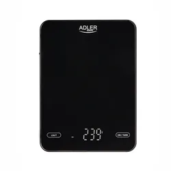 Elektroniczna waga kuchenna szklana Adler AD 3177b do 10 kg ładowana przez USB - czarna