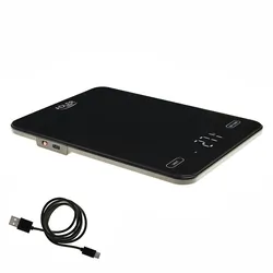 Elektroniczna waga kuchenna szklana Adler AD 3177b do 10 kg ładowana przez USB - czarna