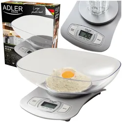 Elektroniczna waga kuchenna z misą Adler AD 3137s srebrna