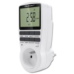 Elektroniczny programator czasowy PC0628 Qoltec 3680W 16A LCD