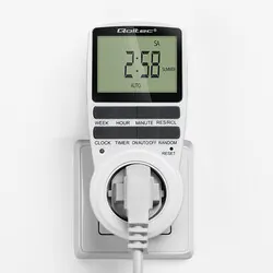 Elektroniczny programator czasowy PC0628 Qoltec 3680W 16A LCD