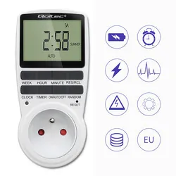 Elektroniczny programator czasowy PC0628 Qoltec 3680W 16A LCD