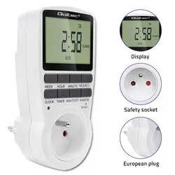 Elektroniczny programator czasowy PC0628 Qoltec 3680W 16A LCD