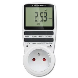 Elektroniczny programator czasowy PC0628 Qoltec 3680W 16A LCD