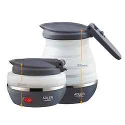 Elektryczny czajnik silikonowy składany turystyczny Adler AD 1370UK 0,6 L wtyczka UK + etui