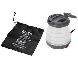 Elektryczny czajnik silikonowy składany turystyczny Adler AD 1370UK 0,6 L wtyczka UK + etui