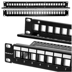 Patch panel do szafy RACK 19&quot; Qoltec  24 porty UTP blank