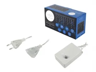 Kurtyna świetlna ozdobna zewnętrzna LTC Moon In The Room sople 250 LED 5m białe