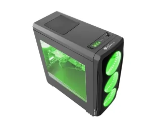 OBUDOWA GENESIS TITAN 750 GREEN MIDI TOWER Z OKNEM, REG. OBR., USB 3.0, BEZ PSU
