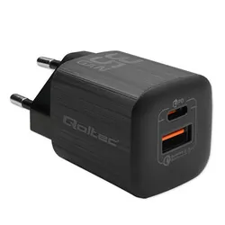 Ładowarka sieciowa Qoltec GaN ULTRA 35W 5-20V 2.25-3A USB-C PD   USB QC - czarna