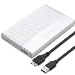 Aluminiowa obudowa zewnętrzna kieszeń na dysk USB 3.0/SSD HDD 2.5" SATA Qoltec Super speed 5Gb/s 2TB - srebrny