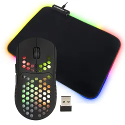Bezprzewodowa mysz gamingowa BLOW FLASH podświetlana LED   mata