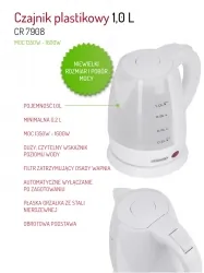 Mały elektryczny czajnik plastikowy Mesko MS 1276 1,0 L