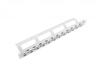 Patch panel pusty 24x port LANBERG do szafy RACK 19" 1U naprzemienny z organizerem do modułów keystone szary