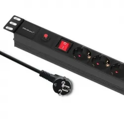 Listwa zasilająca antyprzepięciowa CB RACK PDU Qoltec do szafy RACK 19&quot; 1U 16A 2m 6xSCHUKO