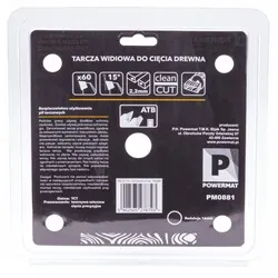Tarcza widiowa do drewna 160x20 60 zębów Powermat TDD-160x20x60Z