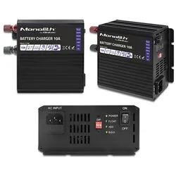 Inteligentna ładowarka do akumulatorów LiFePO4 AGM GEL SLA Qoltec Monolith 10A 12V