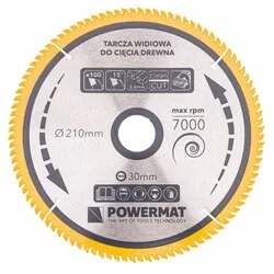 Tarcza widiowa do drewna 210x30 100 zębów Powermat TDD-210x30x100Z