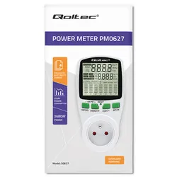 Watomierz licznik zużycia energii PM0627 z historią pomiaru Qoltec 3680W 16A LCD