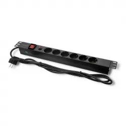 Listwa zasilająca antyprzepięciowa CB RACK PDU Qoltec do szafy RACK 19&quot; 1U 16A 2m 6xSCHUKO