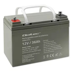 Akumulator AGM Qoltec 12V 36Ah max. 540A