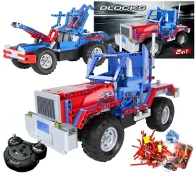 Samochód zdalnie sterowany ciężarówka 2w1 do złożenia z klocków QUER BLOCKS TRUCK