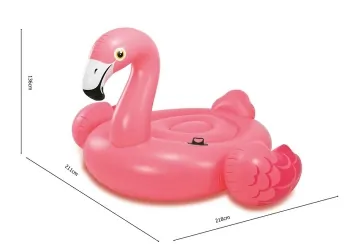 Materac zabawka do pływania wyspa dmuchany flaming różowy XXL INTEX 218cm x 211cm x 136cm 