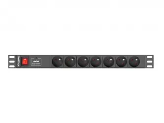 Listwa zasilająca RACK PDU LANBERG do szafy RACK 19&amp;quot; 1U 10A 2m 7x230V C14 czarna