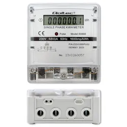 Jednofazowy elektroniczny licznik miernik zużycia energii Qoltec 230V LCD