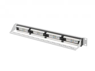 Patch panel 24x port 1U LANBERG do szafy RACK 19&quot; KAT.6A szary