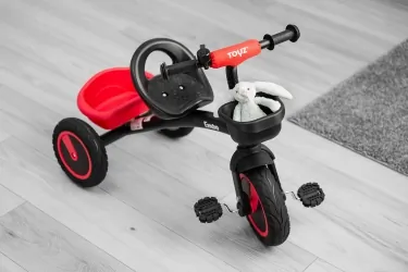 Rowerek trójkołowy dziecięcy Caretero Toyz Embo z pedałami - czerwony