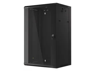Szafa instalacyjna RACK wisząca 19'' 18U 570x450 drzwi szklane Lanberg - czarna