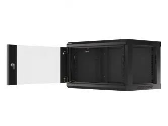 Szafa instalacyjna RACK V2 wisząca 19'' 6U 600x450 drzwi szklane Lanberg  - czarna