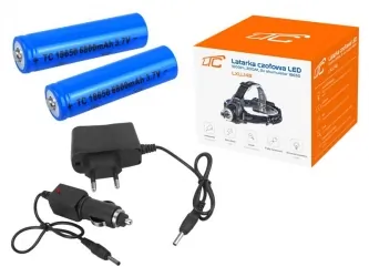 Akumulatorowa latarka czołowa LED LTC 1000lm ZOOM + 2 ładowarki