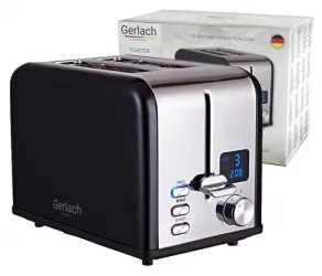Toster z wyświetlaczem LCD na 2 kromki Gerlach GL 3221 czarny