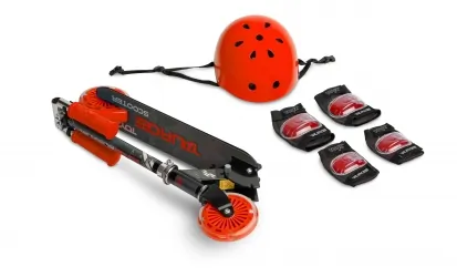 Hulajnoga Caretero Toyz TAURO + kask i ochraniacze - czerwona