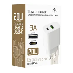 Ładowarka sieciowa ART GaN 20W USB-C PD   USB QC
