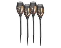 Lampa ogrodowa solarna pochodnia LED LTC zestaw 4 szt