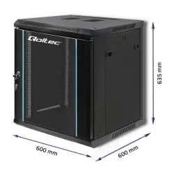 Szafa instalacyjna RACK Qoltec 19&#039;&#039; 12U 600 x 635 x 600 - czarna